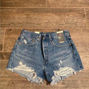 Levi's Distressed Blue Jean Shorts